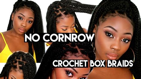 NO CORNROWS CROCHET BOX BRAIDS DIY 2 HOURS BEGINNER FRIENDLY YouTube