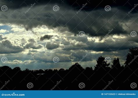 Beautiful Stormy Sky with Clouds Background. Stock Image - Image of ...