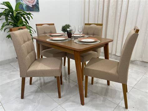 Mesa De Jantar Elegance Cadeiras Nicole Pague E Leve M Veis