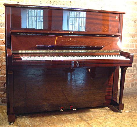 Steinway Model K Upright Piano With A Mahogany Case Brand New Upright