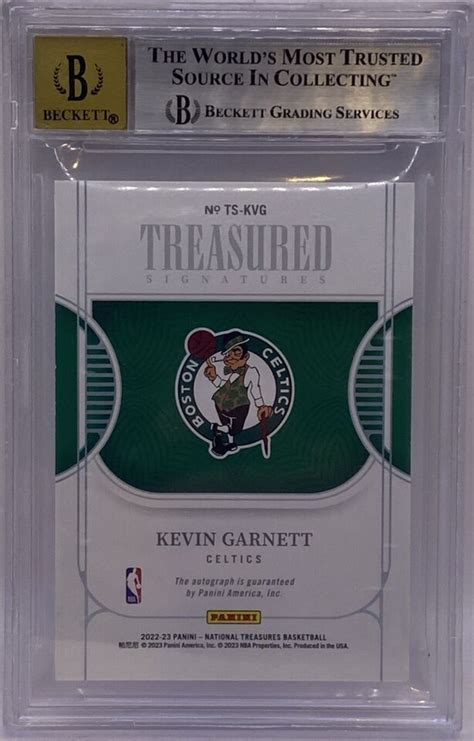 Panini National Treasures Treasured Kevin Garnett Auto Bgs