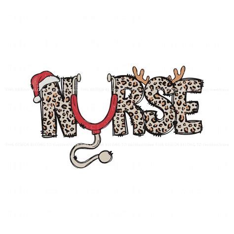 Leopard Nurse Christmas Stethoscope Svg