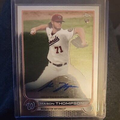 Mason Thompson Topps Chrome Auto Rookie Washington Nationals Ebay