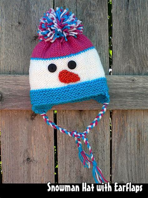 Snowman Hat With Earflaps Pattern By Aunt Janet S Designs Hat