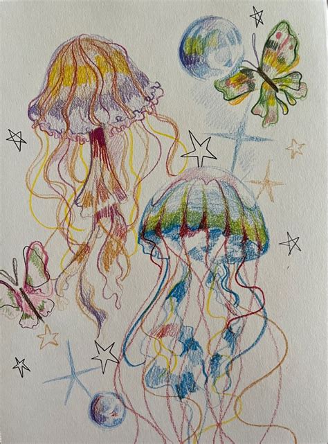 Jellyfish In 2023 Funky Art Art Journal Inspiration Art Drawings