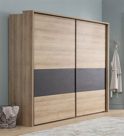 Armoire Portes Coulissantes Oronero Chambre Coucher Chene Riviera Noir