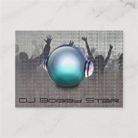 Cool Dj Metalic Business Card With 3d Dj Logo Zazzle Dj Business