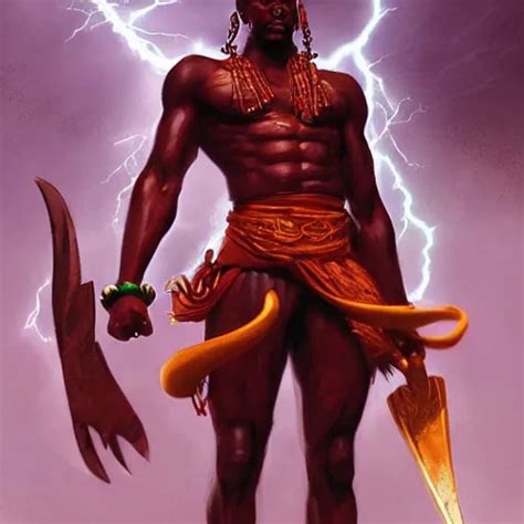 Shango African God Of Thuder With Electric Eyes Stable Diffusion