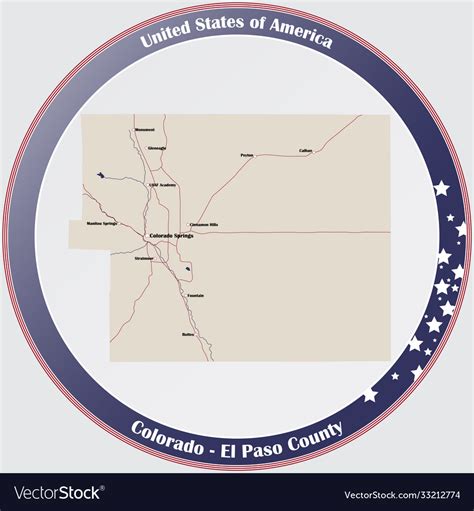 Map el paso county in colorado Royalty Free Vector Image