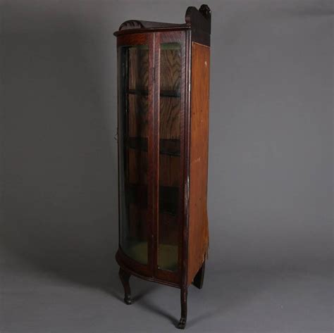 Antique R J Horner School Carved Oak Corner China Cabinet Early 20th Century At 1stdibs