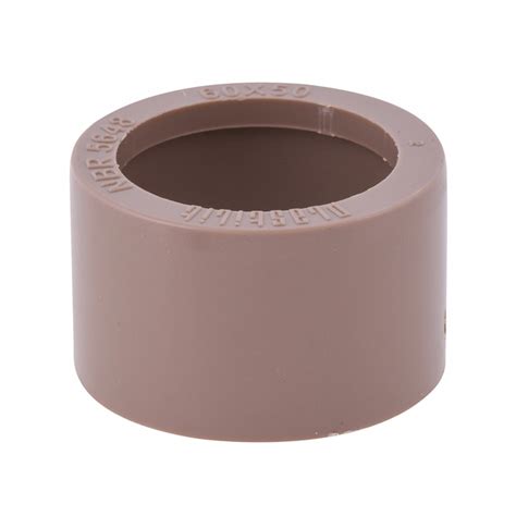 Bucha de Redução Curta PVC Marrom Soldável 2x1 1 2 60x50mm Plastilit