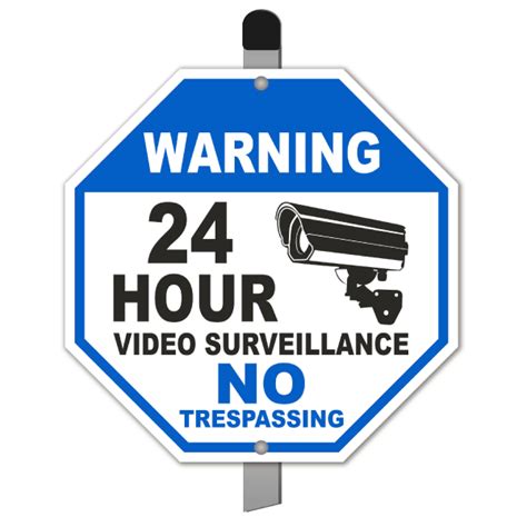 Hour Video Surveillance No Trespassing Yard Sign Order Now