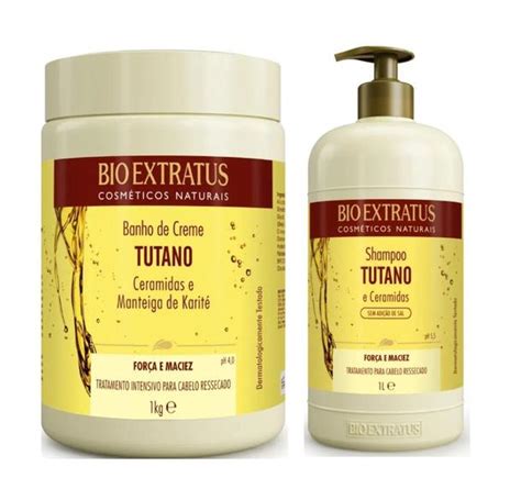 Kit Tutano E Ceramidas Cabelos Ressecados Shampoo 1 Litro Banho De