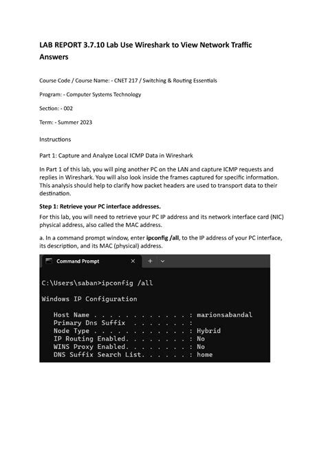 Lab 3 This Is The Lab Answer For Cisco Lab 3 10 7 In CNET 217