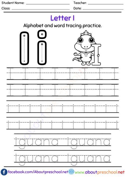 Letter I Alphabet Tracing Worksheets Archives About Preschool