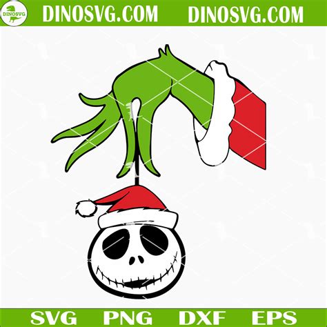 Grinch Hand Holding Jack Skellington Ornament Svg Ornament Svg Grinch