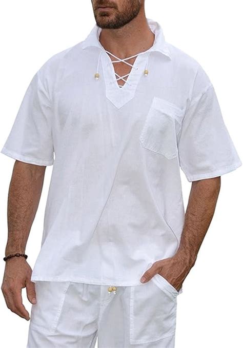 Camisa Blanca De Algodón Puro Para Hombre 100 Algodón