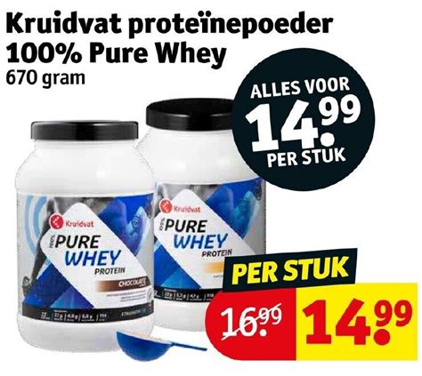 Proteinepoeder 100 Pure Whey 670 Gram Promotie Bij Kruidvat