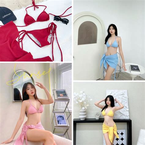 Set Bikini Chi Tiết Basic Ô Xốp Mềm Đồ Bơi Đồ Đi Tắm Biển Hai Mảnh Thời Trang Sexy Quyến Rũ