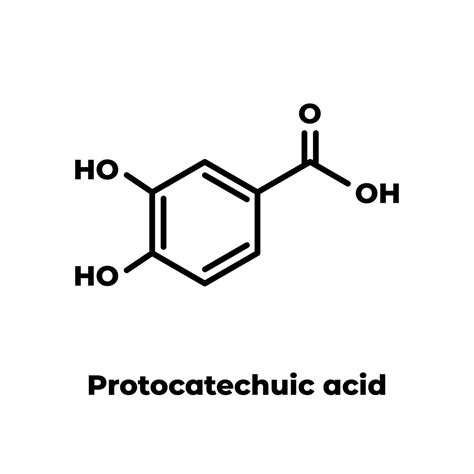 Protocatechuic Acid Pca Green Tea Antioxidant Molecule Skeletal Formula On White Background