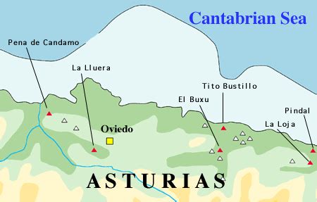 Asturias Tourism Map Area | Map of Spain Tourism Region and Topography