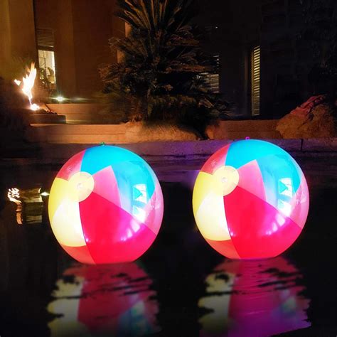 Amazon Pack Light Up Beach Ball Glow In The Dark Pool Toys