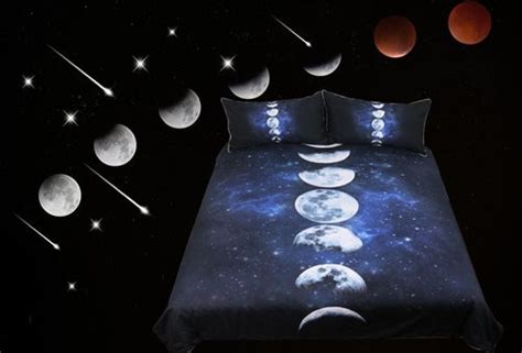 Moon Phases Bedding Set Bedroom Duvet Witch Wicca Arcane Trail