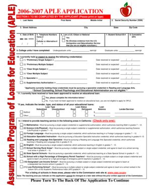 Fillable Online Csac Ca 2006 2007APLEAPPLICATION Csac Ca Fax Email