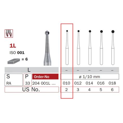 Carbide Bur RA 010 Round ISO 001