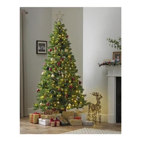 Home 7ft Nordic Fir Pre Lit Christmas Tree Green Christmas Trees