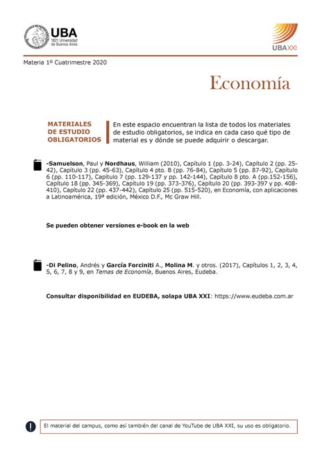 Economía 2020 Uba xxi apunte de catedra Materia 1º Cuatrimestre 2020