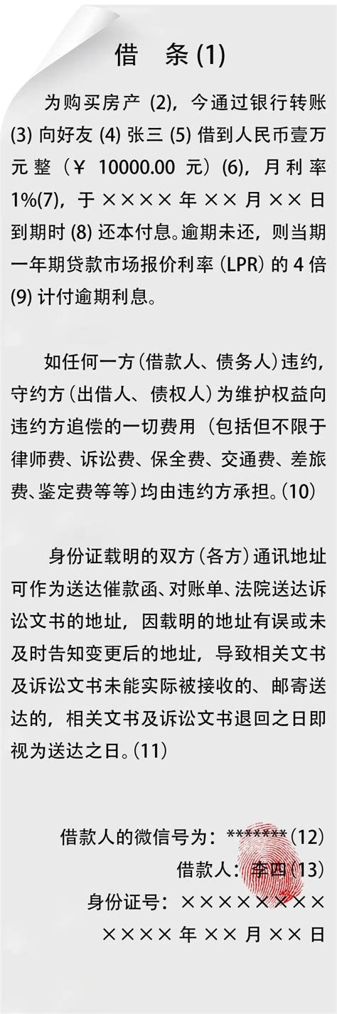 注意！新民间借贷案件司法解释修改后，最新借条范本来了！ 两江公证处