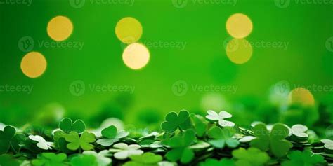 Ai Generated Clover Shamrocks Golden Coins And Bokeh Festive Image