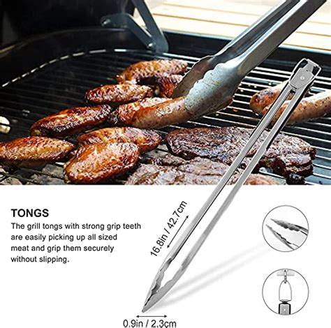 Grilljoy Pc Extra Thick Stainless Steel Grill Tools Set Heavy Duty