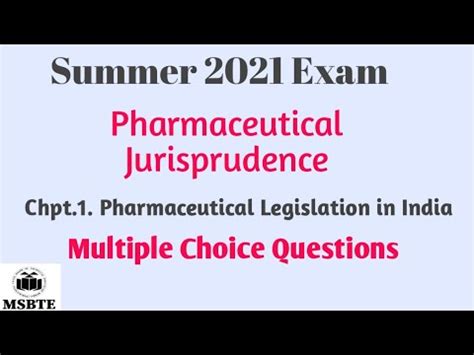 Pharmaceutical Jurisprudence Mcq Pharmaceutical Legislation In India