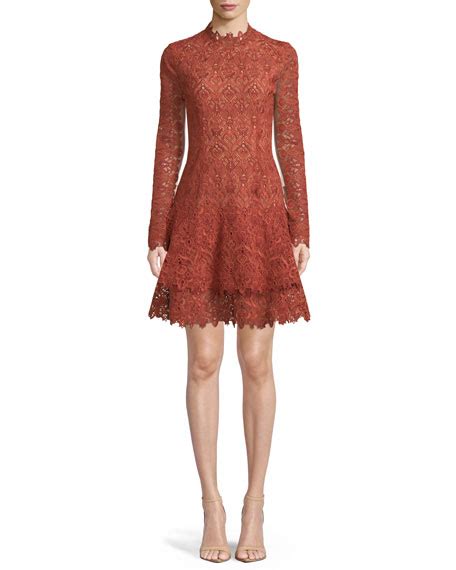 Jonathan Simkhai Long Sleeve Guipure Lace Cocktail Dress