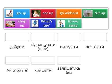 Eat Up B Phrasal Verbs Match Up