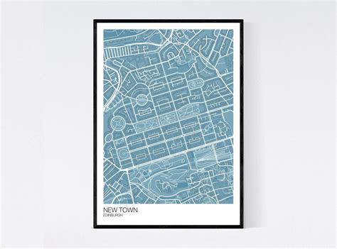 New Town Edinburgh City Map Art Print Many Colours 350gsm - Etsy