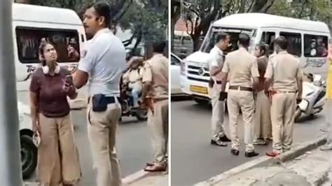 Agar Iski Naukri Nahi Gayi Video Shows Woman Kicks Abuses Traffic