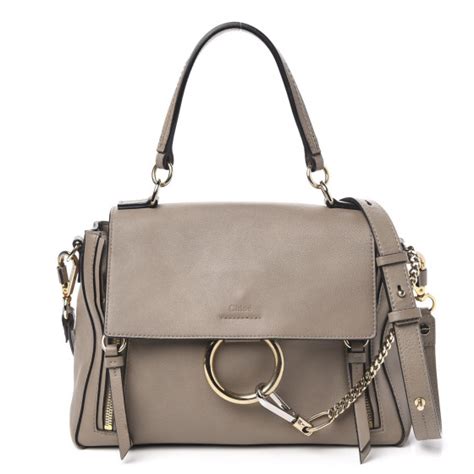 CHLOE Calfskin Small Faye Day Shoulder Bag Motty Grey 628099 FASHIONPHILE