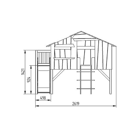 Lit Cabane Toboggan Avec Plateforme Mathy By Bols Laqu Gris Perle