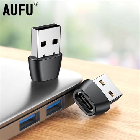 Aufu Usb Para Tipo C Otg Adaptador Usb C Macho Para Usb Tipo C Feminino