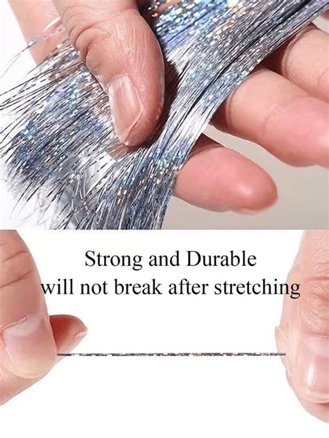 6Pcs Clip In Hair Tinsel Kit Shining Galaxy 20 Inch Heat Resistant