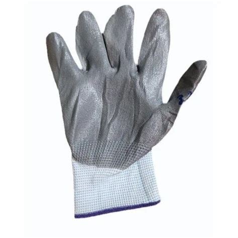 White Grey Nitrile Coated Glove Size 8 Inches At Rs 25 Pair In