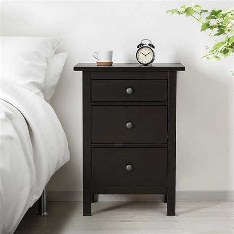 Hemnes Chest Of 3 Drawers Black Brown 58x79 Cm Ikea