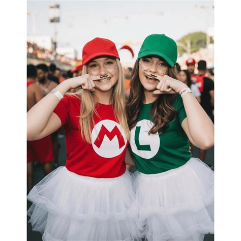 Fantasia Dupla De Amigas - Camisetas Fantasia Carnaval Mario E Luigi Dupla Amigas Carnaval 2026 ...