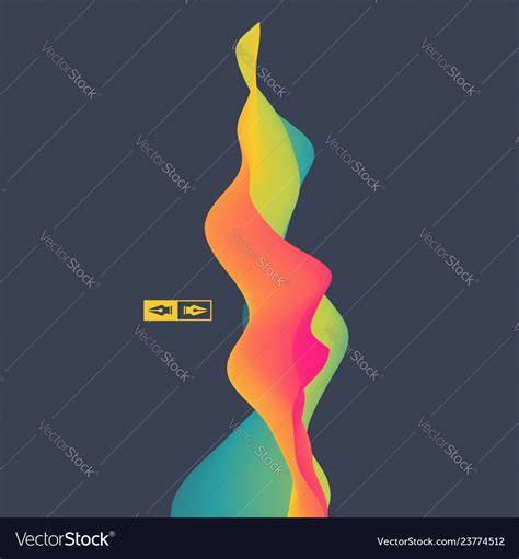 3d Wavy Background Dynamic Effect Design Template Vector Image