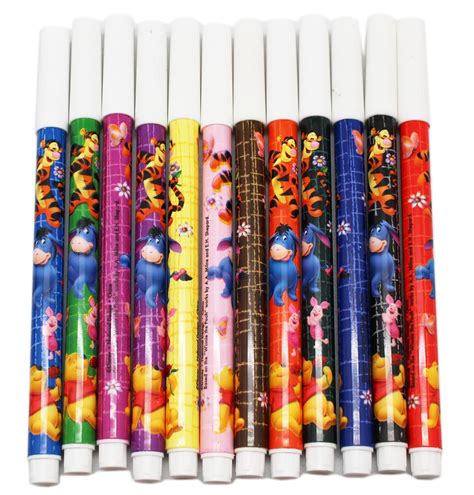 Disneys Winnie The Pooh Assorted Thin Marker Set 12 Markers Beauty