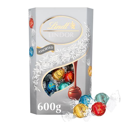 Lindt Lindor Silver Assorted Chocolate Truffles Box 600g Lindt Shop Uk