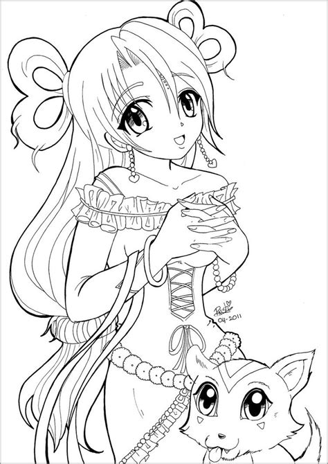 Anime Girl Coloring Pages To Print ColoringBay